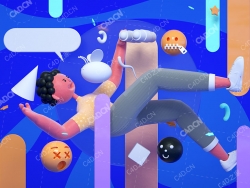 卡通人物三维表呢场景Octane模型