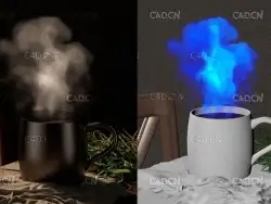 热气腾腾的咖啡写实场景C4D模型工程