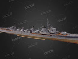 日本海军岛风号导弹驱逐舰旗风级的2号舰C4D模型下载Shimakaze 3d model