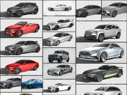 24辆奔驰2019-2022款汽车车型模型合集Mercedes-Benz Car Collection