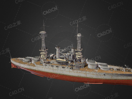 美国海军南卡罗来纳级战列舰C4D模型下载South Carolina 3d model