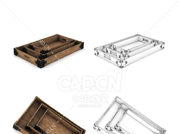 木制托盘盒C4D模型