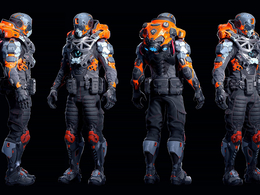 太空保卫未来战警堡垒战士机甲人物C4D模型Fortnite Soldier
