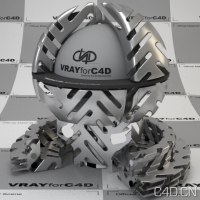 vray for c4d材质：BRDF Metal with heringbone cutout holes 001