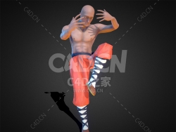 C4D少林和尚功夫动作模型monkanim