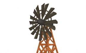 转动的风车动画C4D工程文件 windmill