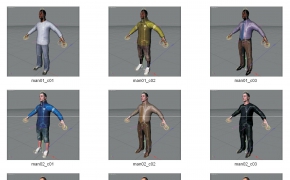 30套含绑定人物角色C4D模型D3D-Rigged Humans C4D