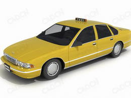 出租车C4D模型 taxi 3D model