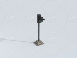 铁路信号灯C4D模型