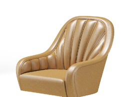 黄色真皮包裹单人沙发椅C4D模型