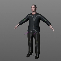 黑衣男人C4D模型（带绑定） Man 02 c03 rig