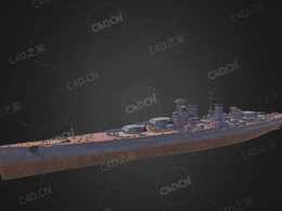 俄罗斯海军甘古特级波尔塔瓦战列舰C4D模型下载Poltava 3d model