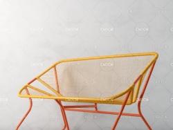 铁丝网椅镂空椅双人网格编织椅C4D模型 Barbed wire chair