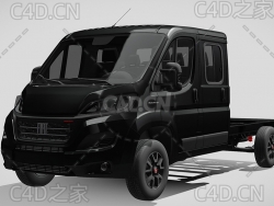 菲亚特ducato杜卡托牵引车卡车平板车货车2022款C4D汽车模型下载