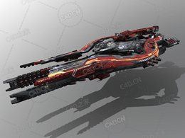 C4D指挥官舰飞船科幻飞行器太空船外星战舰模型CommanderShip B6