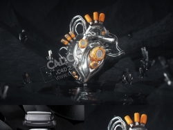 C4D暗调剃须刀和机械心脏产品打光中文教程 含工程模型