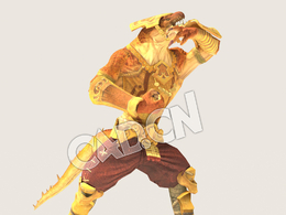 C4D魔兽动物蜥蜴战士模型（包含骨骼绑定动画) LizardM_L01_SK_BYN 3D Model
