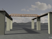 施工中的高架桥3D模型 weight lifter