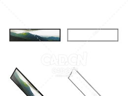 长幅风光摄影作品挂图相框C4D模型