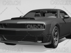 道奇挑战者恶魔汽车2018款C4D汽车模型下载
