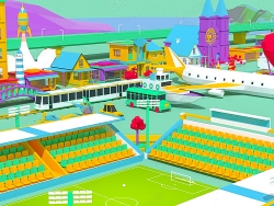 低多青绿色城市建筑场景 Color Scheme