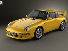 跑车 黄色保时捷汽车3D模型 Hum3D – Porsche 911 Carrera RS Clubsport (993) 1995