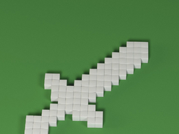 低面卡通像素剑图标模型Mining Sword