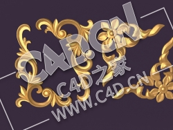 C4D欧式石膏雕花装饰花件室内装修浮雕花构件模型_03 Decor