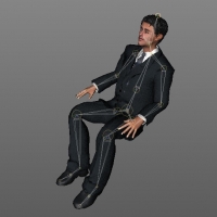 商业男士C4D绑定(坐下动作)模型 man 14