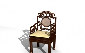 中式家具模型：实木座椅C4D模型