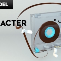 卡通磁带3D模型：Free Tape Character 3D model