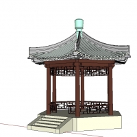 六角凉亭3D模型（su模型）