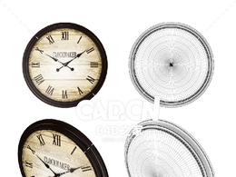 圆形时钟挂钟C4D模型