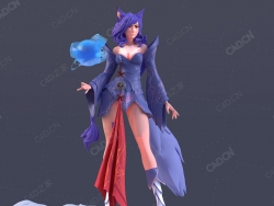 狐女阿狸卡通女孩角色人物模型AhriModel
