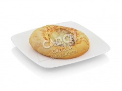 C4D面包配蘑菇和奶酪食物模型 Bread with mushrooms and cheese