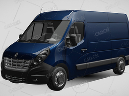 雷诺Master封闭车厢面包车2010款C4D汽车模型下载