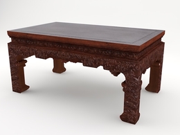 中式仿古家具：尾凳C4D模型