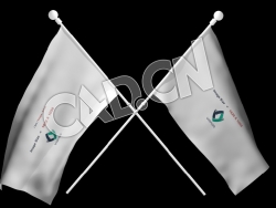 C4D交叉旗帜动画模型 flag