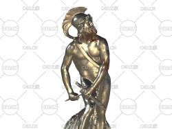 奥德修斯斯巴达战士青铜雕塑C4D模型 Laurence