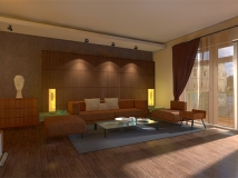 C4D客厅模型（带材质）The living room model