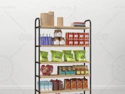 厨房食品调味酱果酱奶粉食品袋瓶子罐子菜板C4D模型