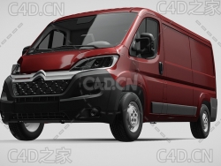 雪铁龙封闭式玻璃面包车货车2017款C4D汽车模型下载