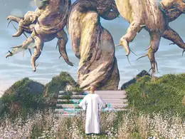 枯树下的白袍法师C4D科幻场景 HOLY AIRBARK