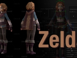 塞尔达公主的C4D角色装配 Zelda C4D Rigging