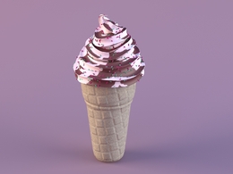 冰激淋雪糕ice cream low-poly 3D model
