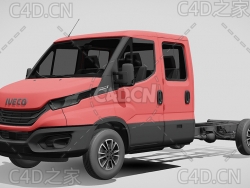 依维柯平板车卡车运输车牵引车2022款C4D汽车模型下载