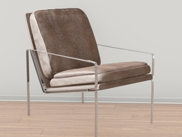 休闲靠背真皮扶手椅C4D模型 Armchair