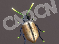 C4D低面多边形卡通荧火虫模型 Goodbug