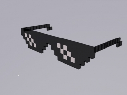 我的世界像素模型：眼镜C4D模型 deal with it glasses