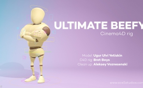 C4D结实的卡通形象人物绑定工程 Ultimate Beefy4D Cinema4D Character rig